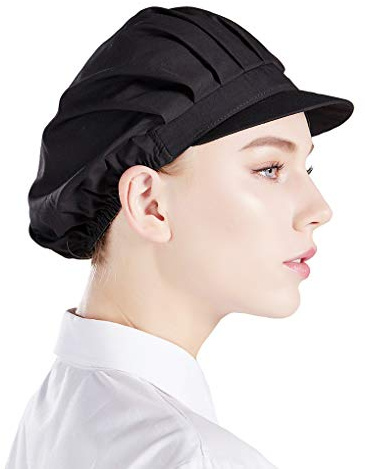 Nanxson Unisex 3 Stück Kochmütze Kochhut Damen elastiche Staubmütze | Wiederverwendbare Waschbar Arbeitshut Kopfbedeckung mit Krempe für Küche, Restaurant, Nahrungsmittelwerkstatt