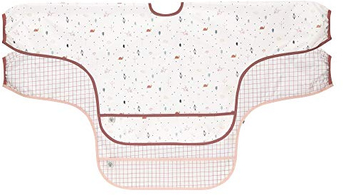 LÄSSIG Baby Langarmlätzchen Set (2 St.) zum Binden Auffangschutz/Long Sleev Bib Garden Explorer Schnecke