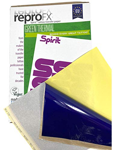 100 Stück THERMO TATTOO Matritzenpapier EU Spirit Green - INKgrafiX® Deutschland - PROFI STUDIO IG54401 Stempel Papier Abdruck