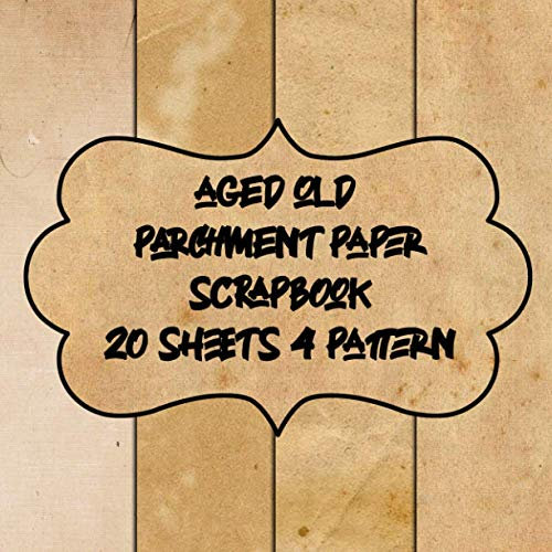 aged old parchment paper scrapbook 20 sheet 4 pattern: western scrapbook paper - decorative paper sheets for craftwork - antique double sided