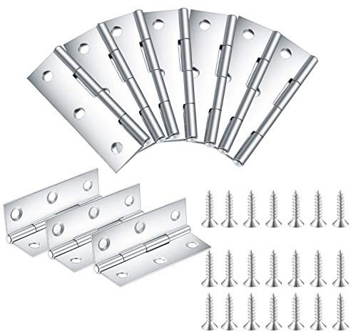 10 Pz Cerniere per Mobili Ante, Cerniere Pieghevoli, Cerniere per Legno, Cerniere Acciaio Inox, Cerniera Connettori per Legno, Porte, Armadio, Cancello, Finestra - 2,5 Pollici