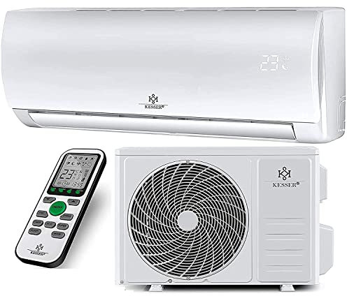 KESSER® Klimaanlage Set Split - mit WiFi/App Funktion Klimagerät - Kühlen A++/ Heizen A+ -12000 BTU/h (3.400 Watt) Kältemittel R32 - Fernbedienung, Timerfunktion - Inkl. komplettem Montagematerial