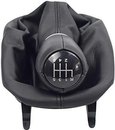 Hacreyatu Palanca de Cambios de 6 Velocidades, Pomo Palanca de Cambios Polaina Bota Cuero para SEAT Leon 1 MK1 Toledo II MK2 1998-2005 (6 Velocidades)