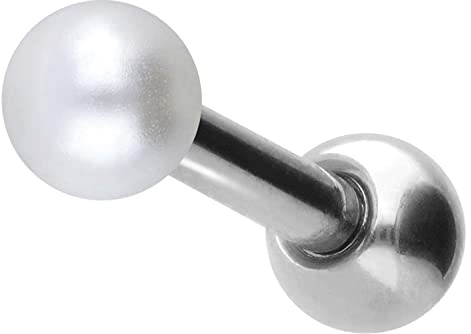 PIERCINGLINE Chirurgenstahl Ohrpiercing | SYNTHETISCHE PERLE | Piercing Schmuck Ohr Stecker Helix | Farb & Größenauswahl