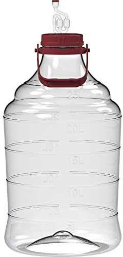 Browin 644325 Weinballon Leichte Ballonflasche mit Griff, 25 L, PET-1, Transparent