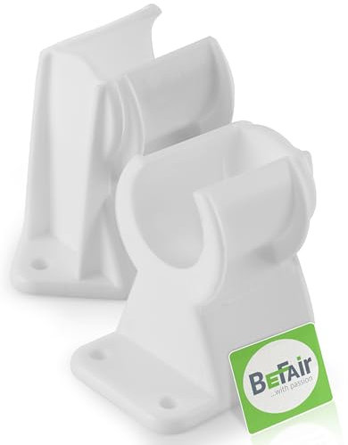 BeFair Stehtisch Fuß in Weiß Zubehör für Stehtisch Nico und Ela Ersatzteil Scharnier Halter Raster Klemme Plastik Weiß (Klemmhalter geschlossen)
