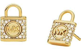Michael Kors - Damen-Ohrstecker Premium Kors MK aus goldfarbenem Sterlingsilber, MKC1628AN710