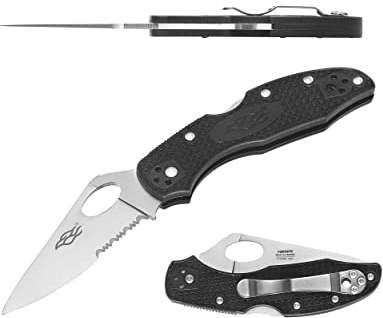 Firebird GANZO F759MS-BK Taschen-Klappmesser 440C-Stahlklinge 75mm Anti-Rutsch-Griff mit Clip Camping Jagd Angeln Outdoor EDC-Messer 175 mm 67 g (Schwarz)