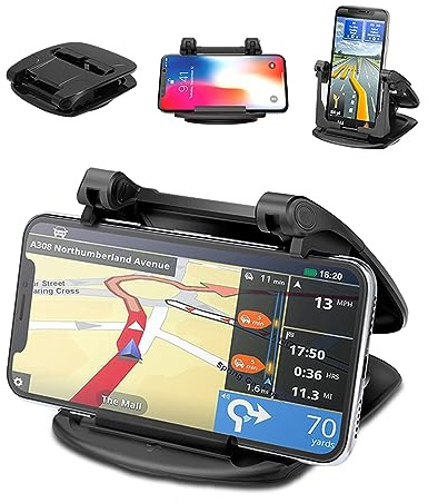Roseyan Handyhalterung Auto KFZ Handyhalter Auto Armaturenbrett Handy Halterung Auto Augnapf mit Klebesockel Universal 360° Drehbar Smartphone Handyhalter Auto für 8.89-17.27cm Schwarz