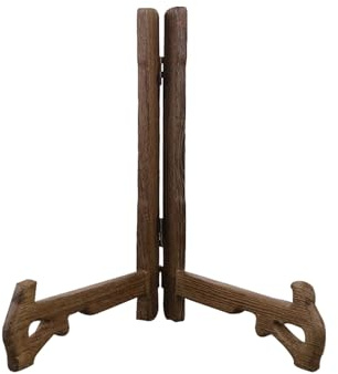 Porceosy Supporto per piatti per espositore da tavolo, cavalletto in legno, robusto supporto per cucina e ufficio, tenuta sicura, versatile supporto per cornice M