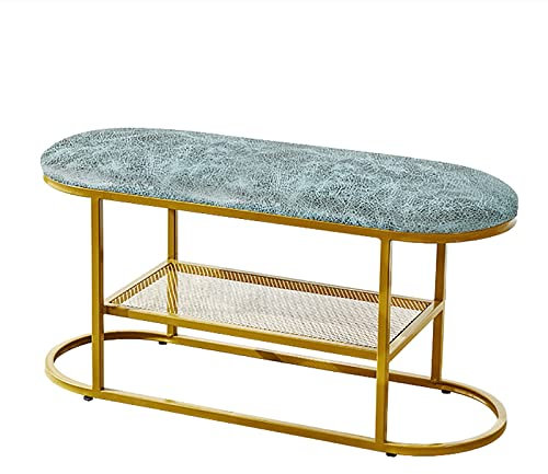 Generisch Moderne, luxuriöse, Bequeme Polsterbank, Schuhregal, Schuhbank für Wohnzimmer, Schlafzimmer, Eingangsbereich, Flur, grünes Kunstleder, 80 x 30 x 38 cm (31 x 12 x 15 Zoll)