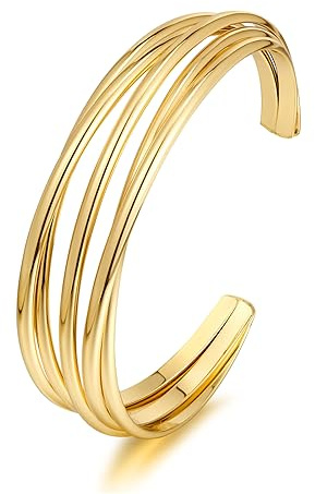 LILIE&WHITE Bangle Elegant Gold Bangle Bracelet for Women – Adjustable, Stylish Design – Versatile for Everyday Wear, Special Occasions, and Gifting