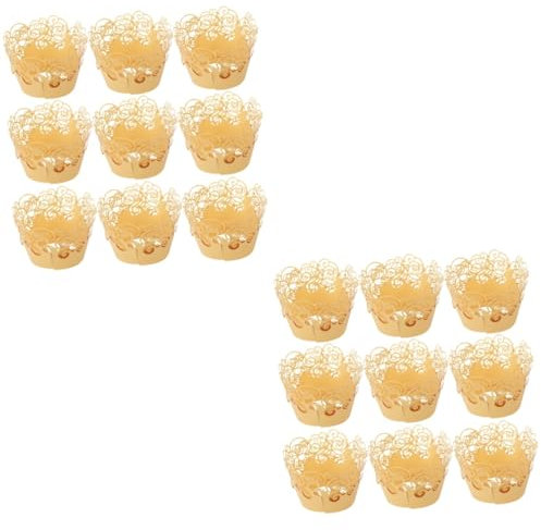 Garneck 120 Stk Backpapier Folienverpackungspapier Spitzenbesatz Blumendekoration Minikuchen Mini-muffin Dekorationen Für Hochzeitszeremonien Romantisches Dekor Mini-kuchen Hohl Nachtisch