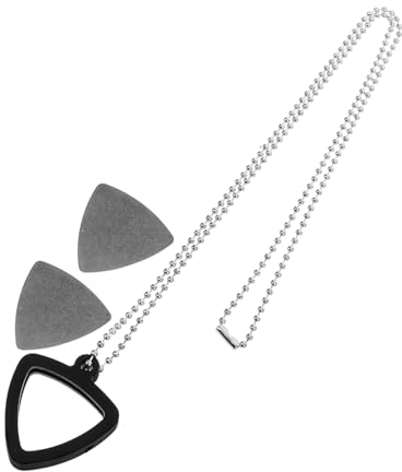 Mikinona Gitarrenplektrum-Halter Aus Silikon Mit Gitarrenplektren Als Halskettenanhänger Für Folk-Gitarren Akustikgitarren Und Ukulelen Schützt Plektren Vor Bruch Und Verlust