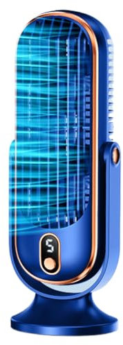 JUCHRZEY Enfriador de aire pequeño para el hogar USB recargable 1800 mAh Enfriador de aire de escritorio portátil 5 velocidades Refrigeración Aire acondicionado pequeño móvil Motor sin escob