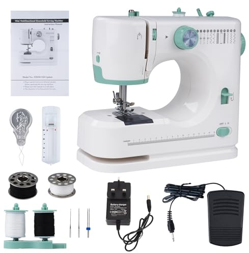 Outbit Mini Sewing Machine with Foot Pedal for Adults, 12 Stitches Portable Electric Sewing Machine for Beginners for Sewing Enthusiasts