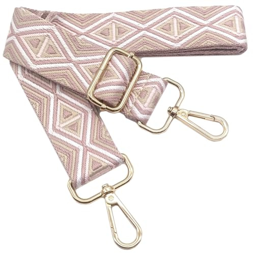 Verstellbarer Schultergurt für Taschen Mehrfarbig, Taschengurte zum Wechseln, Taschengurt Breit mit Karabiner Gold, 80-130 cm Tragegurt Tasche für Damen Schulterriemen, Handtasche, 3.8cm，012