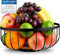 HIKITCHEN® Obstkorb - Fruchtkorb - Metall- und Bambusschale - Obstschale für Küche und Haushalt - Obsthalter (Schwarz)