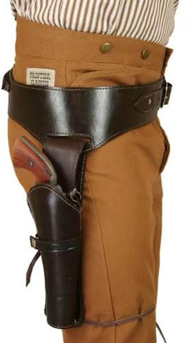 MDFCZXP Wikinger Pirat Steinschloss Holster, Steampunk Retro Taille Hängendes Leder Pistole Holster,Braun,25cm