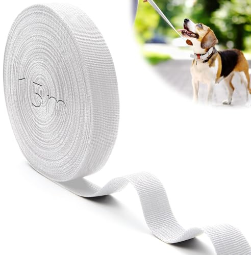 Mbsomnus Cinghia Fissaggio 15m×25mm Cinghia per Valigia in Polipropilene Fettuccia per Borse Impermeabile Bianco Cinghie Portapacchi Tagliabile Fettuccia Nylon per Cintura Cinghie Borse Zaini