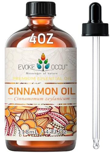 EVOKE OCCU Aceite Esencial de Canela 118ml, Aceite Puro de Canela para Difusor Masaje Limpieza del Aire