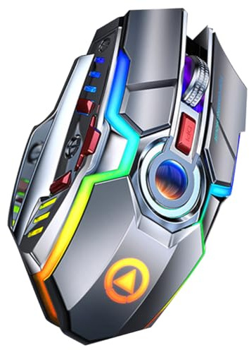 Operitacx Souris de Jeu Abs 7 Touches Rechargeable RGB sans Fil | Câble USB Inclus Batterie Grosse Capacité Transmission 2, 4 Ghz Fonction Muette