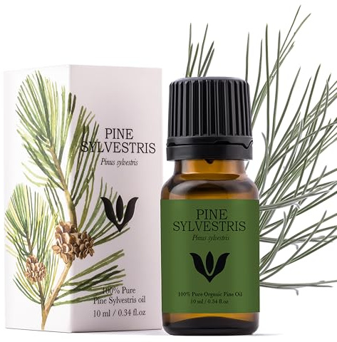 SANICULA Aceite Esencial de Pino - 100% Puro Pinus Sylvestris, 10 ml | Destilado al vapor para difusor y mezclas de temporada | Aroma fresco de bosque | Para limpieza y ambiente | Vegano