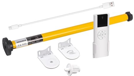 AM22 Zigbee Smart Roller Shade Motor for 32mm Tubes - Rechargeable Battery, Compatible with Alexa & Google Home via Tuya Zigbee Gateway, Voice & App Control