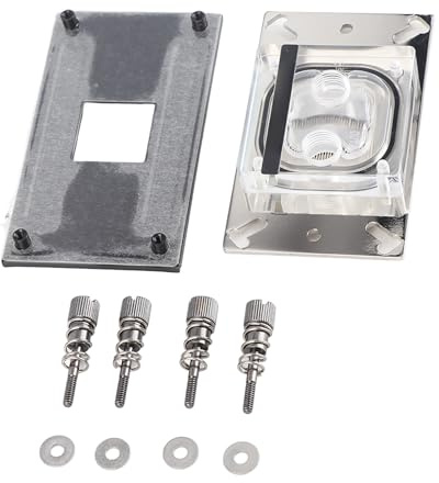 Yechiry Blocco di Raffreddamento Ad Acqua per CPU Waterblock Ad Alte Prestazioni per CPU AM4, Base in Rame Cromato, Microcanale, Blocco di Raffreddamento Acqua per PC per Appassionati di Giochi