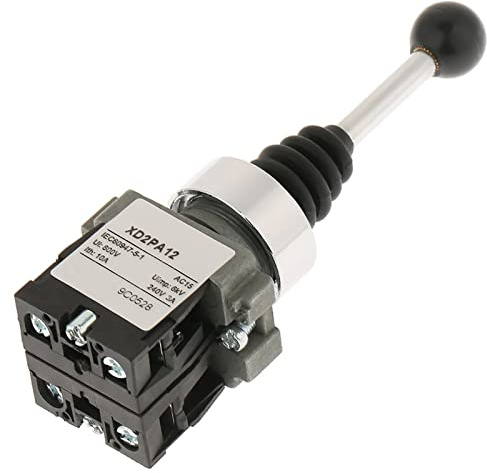 Ejoyous Interruptor Tipo Joystick de 2 Posiciones, Funda de Goma Resistente Al Agua, 500000 Ciclos, Ideal para Control Industrial y Relés