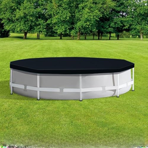 Bâche de piscine ronde robuste de 2,4 m en PVC résistant aux déchirures pour réservoirs de stock, jacuzzi, piscines gonflables, noir