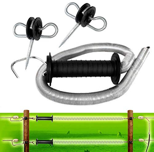 Lacme 5m LONG ELECTRIC FENCE SPRING GATE KIT - COIL GATE Insulators Handle ECO STOP