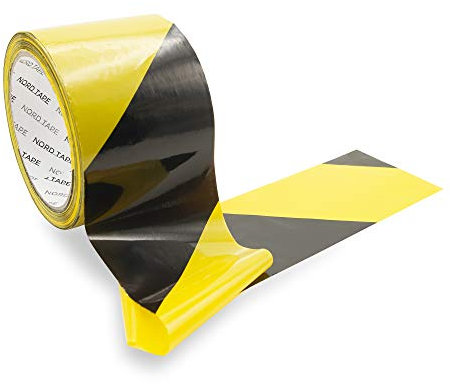 TBA Absperrband Rolle/Warnband Flatterband/Signalband Sperrzone 100m, Gelb-Schwarz