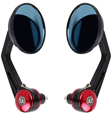 Lenkerendenspiegel Motorrad Rückspiegel Universal Motorradrückspiegel 360°Drehbar Lenkerspiegel Alu Spiegel Chopper Scooter Seitenspiegel Fahrrad Fahrsicherheitsspiegel Motorradlenker Glasspiegel
