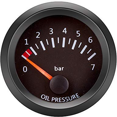 ETOPARS 52mm Pointeur de Moteur Voiture Auto Kit de Jauge Pression d'huile Presse Indicateur Lumineux LED Blanc Universel Bar