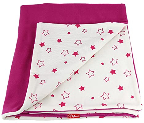 BYBOOM Basics Babydecke, Krabbeldecke 75x100cm, universal Kuschel-Erstlingsdecke, doppelseitig mit Baumwolle und Minky, Extra weich, flauschig, Multifunktional für Kinderwagen, Zuhause und unterwegs