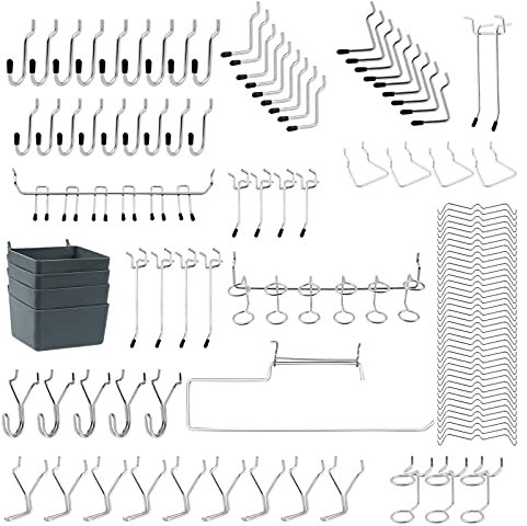 Faankiton113PCS Peg Board Hooks Accessories, Pegboard Bins, Organizer for Garage