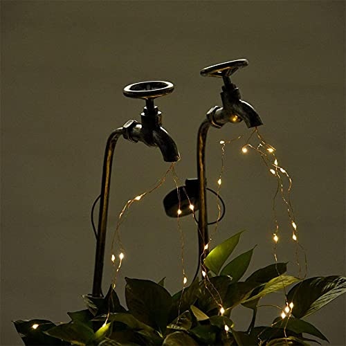 ZJMing Star Light LED Giardino Rubinetto Luce Solare Alimentato retrò annaffiatoio battuto innaffiata Lampada all'aperto Stringa di Fata luci Cascata con Staffa per la casa Prato per Patio Patio