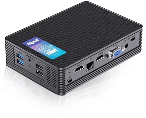 MeLE QuieterHD3 Mini PC Celeron N5105 16GB 512GB Windows 11 Pro Microordenador, Pequeño Ordenador de Sobremesa sin Ventilador Pantalla Triple para IoT Industrial y Señalización Digital Empresarial