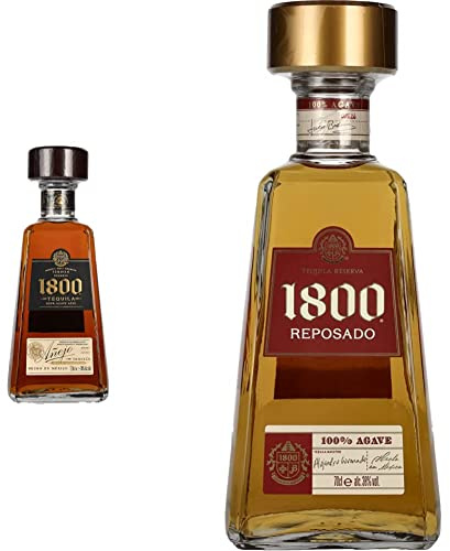 1800 Reposado - Tequila premium 100% Blue Agave invecchiato in botti di rovere francese e americana. 70cl, Vol. 38%. & 1800 Anejo - Tequila premium 100% Blue Agave invecchiato. 70cl, Vol. 38%