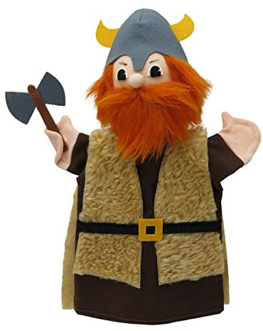 Marionett Sagofigur handdocka viking 30 cm, flerfärgad, för barn pojkar flickor spädbarn