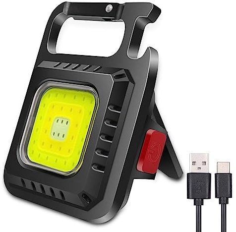 EXTRASTAR Mini COB Torch 7 Light Modes, Rechargeale Led Keychain Small Flashlight, Portable Pocket Light with Bottle Opener for Camping Repair Emergency and Walking Dog