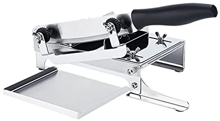 Abonda Cortadora de Alimentos,Máquina rebanadora de Acero Inoxidable - Máquina cortadora de Alimentos de Espesor Ajustable para Carne, Queso, Pan