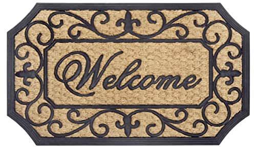 Hanse Home Felpudo de Coco y Goma, 45 x 75 cm, Antideslizante, para Exterior e Interior