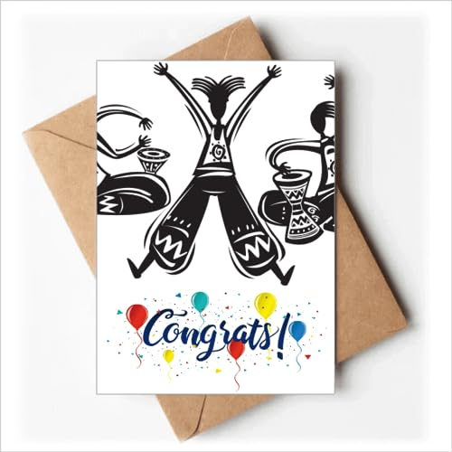 Dance Celebrate Mexico Totems Tamburin Hochzeitskarten Glückwunsch Grußumschläge