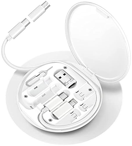 ZALUJMUS Multifunktionaler Speicherbox-Adapter für Lightning-, USB-C- und Micro-USB-Geräte Universelles Datenübertragungskabel (weiß)