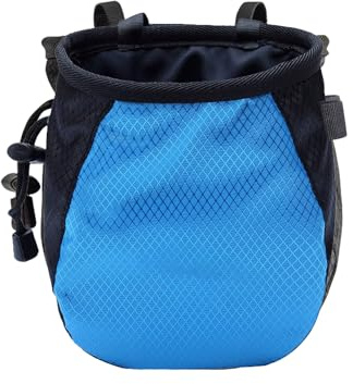 HAICN Climbing Chalk Bag Drawstring Magnesia Sack Adjustable Belt Chalk Bags Climbing Equipment for Fitness Gymnastics Rock Climbing Fitness Weightlifting (Blue)