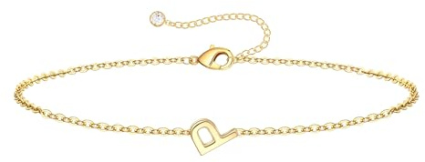 TINGN Gold Silber Armband für Mädchen Damen - 18K Gold/Weißgold Vergoldete Zierliche Dünne Armband mit Buchstaben Armbänder Personalisiert Trauzeugin Geburtstagsgeschenk für Frauen Teenager Mädchen