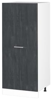 Vicco Vorratsschrank R-Line, Schwarz Beton, 60 cm | Große Tür · 3 Einlegeböden · Höhenverstellbare Füße · 1 Schublade · ✓ Frei kombinierbar