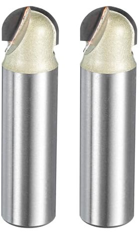 sourcing map 2 pezzi Router Bit Core Box 1/2 gambo 1/2 pollice diametro di taglio 1 flauti in acciaio al tungsteno